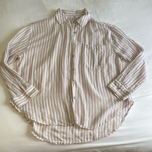 linen-like button down shirt - Picture 1 of 3